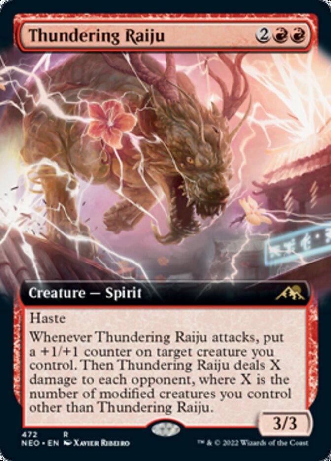 Thundering Raiju (Extended Art) [Kamigawa: Neon Dynasty] Foil