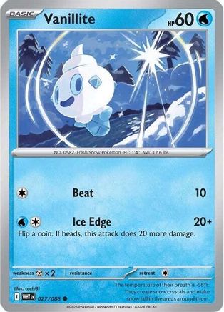 Vanillite 024/086  - Reverse Holofoil SV White Flare - Common