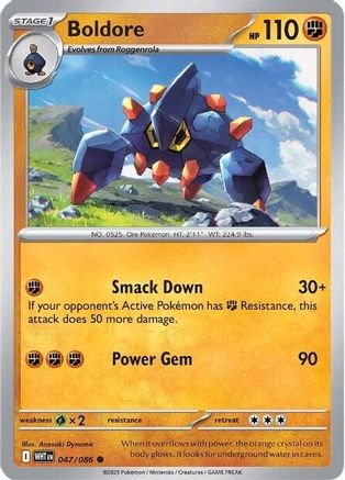 Boldore 044/086  - Reverse Holofoil SV White Flare - Common