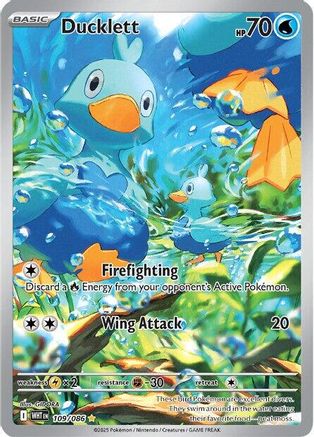 Ducklett 106/086  - Holofoil SV White Flare - Illustration Rare