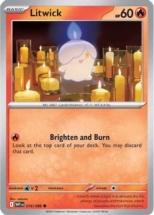 Litwick 015/086  - Reverse Holofoil SV Black Bolt - Common