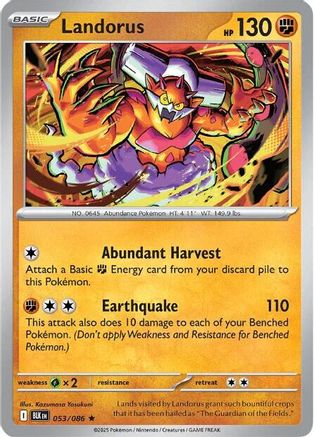Landorus 056/086  - Holofoil SV Black Bolt - Rare