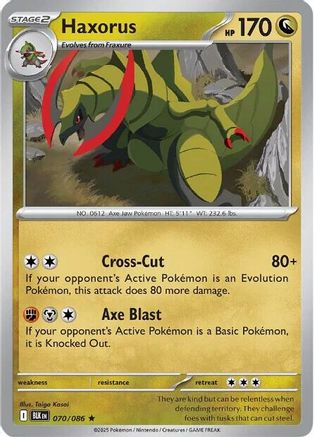 Haxorus 072/086  - Reverse Holofoil SV Black Bolt - Rare