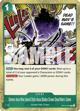 Demon Aura Nine Sword Style Asura Blades Drawn Dead Man's Game (OP12-037) - [Legacy of the Master] Foil