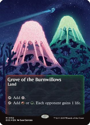 Grove of the Burnwillows (0152) (Borderless) (Galaxy Foil)  [Edge of Eternities: Stellar Sights] Foil