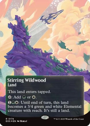 Stirring Wildwood (0174) (Borderless) (Galaxy Foil)  [Edge of Eternities: Stellar Sights] Foil