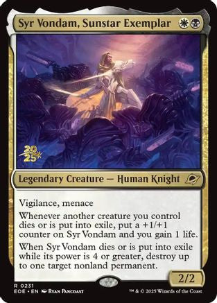 Syr Vondam, Sunstar Exemplar  [Prerelease Cards] Foil