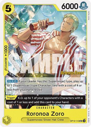 Roronoa Zoro (113) (OP12-113) - [Legacy of the Master Release Event Cards]