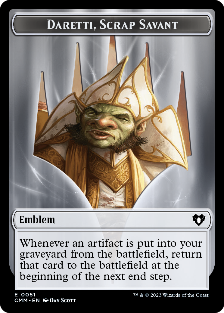Daretti, Scrap Savant Emblem  [Commander Masters Tokens]