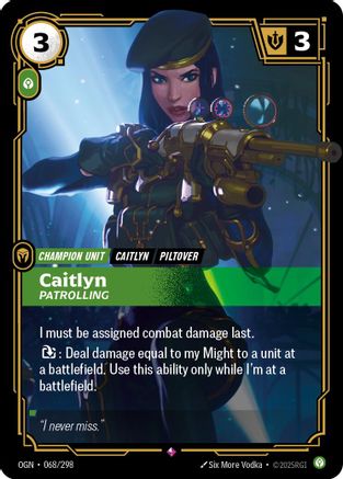 Caitlyn - Patrolling (068/298) - Riftbound - [Origins] Foil