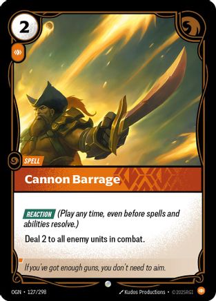 Cannon Barrage (127/298) - Riftbound - [Origins] Foil