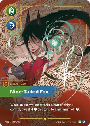 Ahri - Nine-Tailed Fox (Signature) (303*/298) - [Origins] Foil