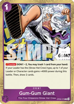 Gum-Gum Giant (Reprint) (OP09-078) - [Premium Booster -The Best- Vol. 2] Foil