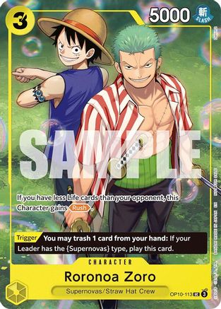 Roronoa Zoro (Learn Together Deck Set - Set Sail Event) (OP10-113) - [One Piece Promotion Cards] Foil