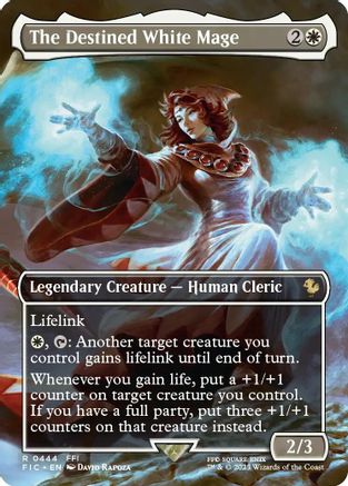 The Destined White Mage (Borderless)  [Commander: FINAL FANTASY] Foil