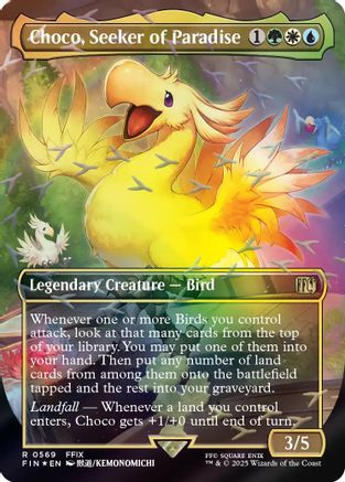 Choco, Seeker of Paradise (Borderless) (Chocobo Track Foil)  [FINAL FANTASY] Foil