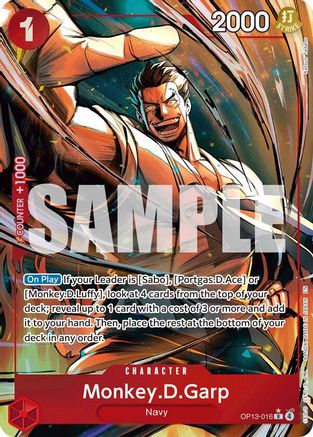 Monkey.D.Garp (Alternate Art) (OP13-016) - [Carrying On His Will] Foil
