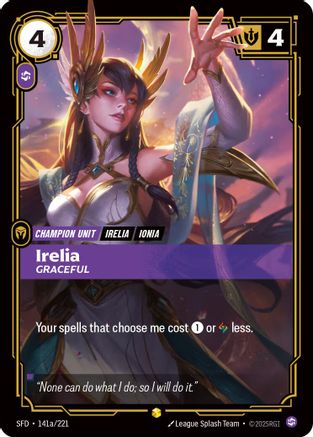 Irelia - Graceful (Alternate Art) (141a/221) - Riftbound - [Spiritforged] Foil