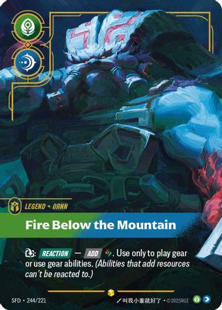 Ornn - Fire Below the Mountain (Overnumbered) (244/221) - Riftbound - [Spiritforged] Foil