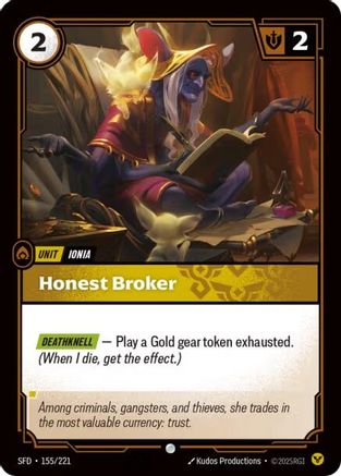 Honest Broker (155/221) - Riftbound - [Spiritforged] Foil