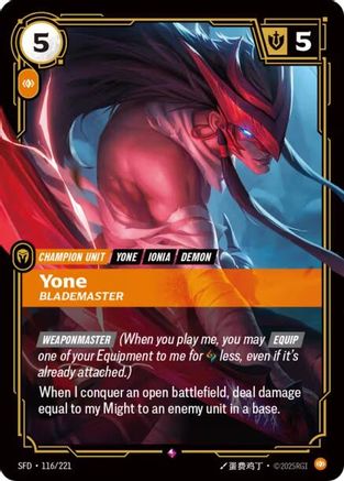 Yone - Blademaster (116/221) - Riftbound - [Spiritforged] Foil