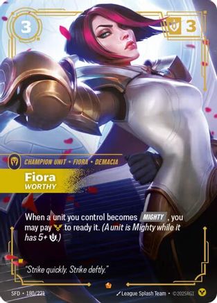 Fiora - Worthy (180/221) - Riftbound - [Spiritforged] Foil