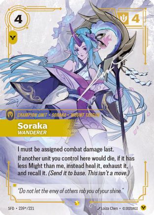 Soraka - Wanderer (Signature) (239*/221) - Riftbound - [Spiritforged] Foil