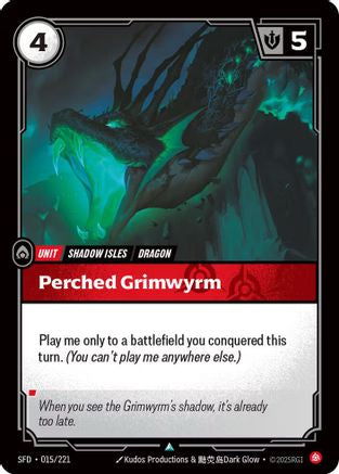 Perched Grimwyrm (015/221) - Riftbound - [Spiritforged] Foil
