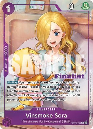 Vinsmoke Sora (CS 25-26 Finalist Card Set 2) (OP06-063) - [One Piece Promotion Cards] Foil