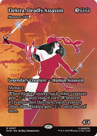 Elektra, Deadly Assassin - Massacre Girl (Borderless)  [Marvel Universe Eternal-Legal] Foil