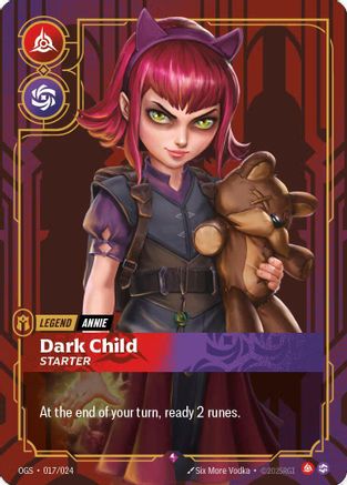 Annie - Dark Child (Metal) (017/024) - Riftbound - [Riftbound Organized Play Promotional Cards] Foil