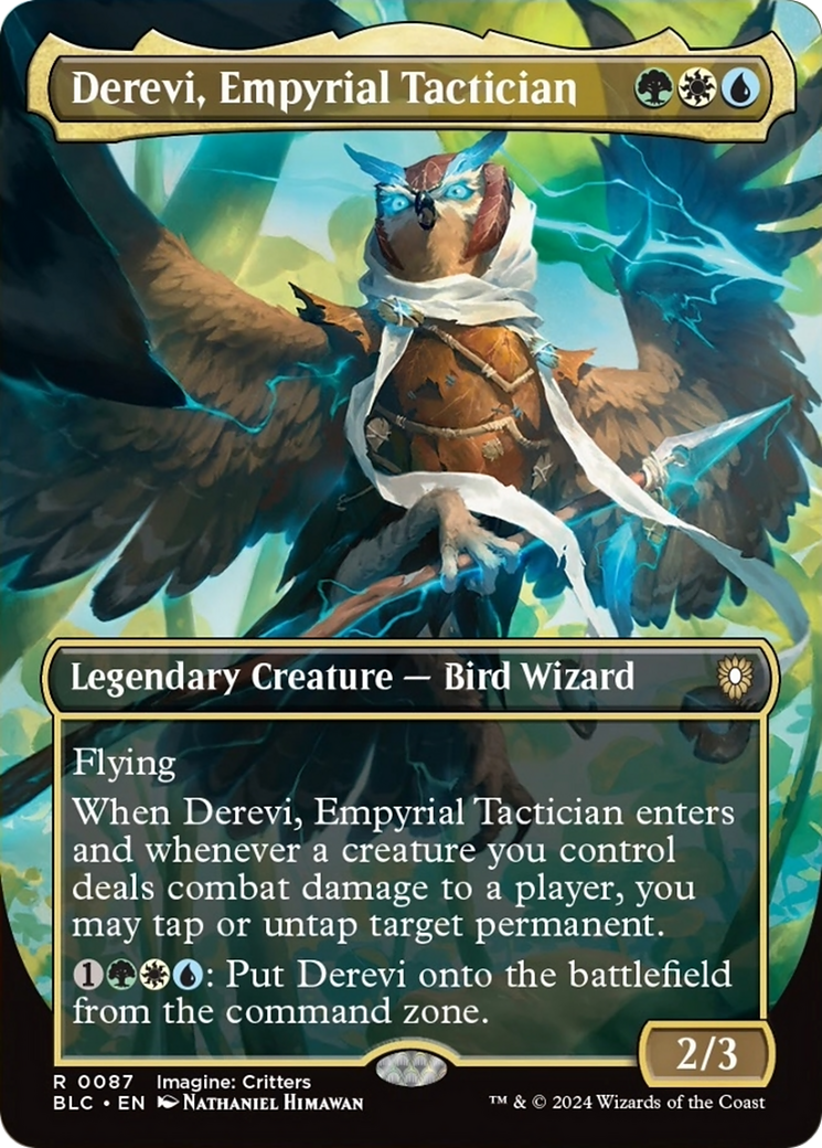 Derevi, Empyrial Tactician (Borderless) [Bloomburrow Commander] Foil