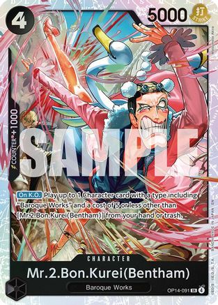 Mr.2.Bon.Kurei (Bentham) (OP14-091) - [The Azure Sea's Seven] Foil