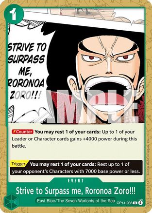 Strive to Surpass me, Roronoa Zoro!!! (OP14-036) - [The Azure Sea's Seven]