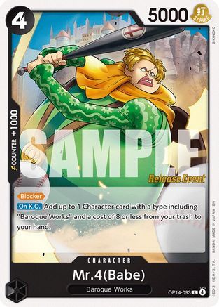 Mr.4(Babe) (OP14-093) - [The Azure Sea's Seven Release Event Cards]