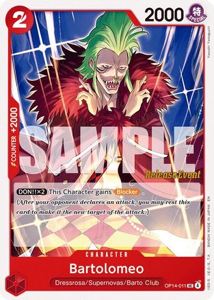 Bartolomeo (OP14-011) - [The Azure Sea's Seven Release Event Cards]