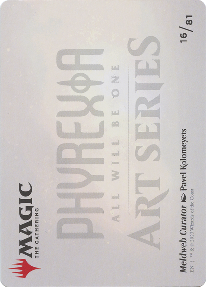 Meldweb Curator // Meldweb Curator  [Phyrexia: All Will Be One Art Series] (Borderless) Foil