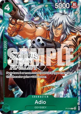 Adio (Online Regional Finalist Card Set 2025 Vol.1) (P-078) - [One Piece Promotion Cards] Foil