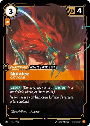 Nidalee - Cat Form (114/219) - Riftbound - [Unleashed] Foil