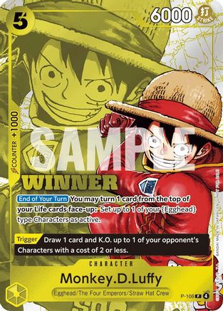 Monkey.D.Luffy (Winner Pack 2026 Vol. 2) (P-106) - [One Piece Promotion Cards] Foil