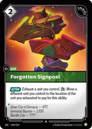 Forgotten Signpost (045/219) - Riftbound - [Unleashed] Foil