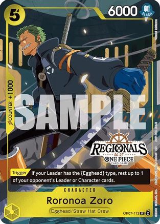 Roronoa Zoro (113) (Regional Participation Pack 2026 Vol.1) (OP07-113) - [One Piece Promotion Cards] Foil