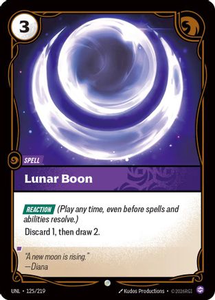 Lunar Boon (125/219) - Riftbound - [Unleashed] Foil