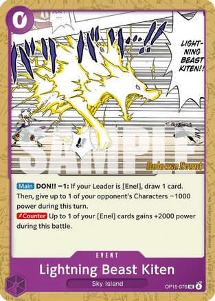 Lightning Beast Kiten (OP15-076) - [Adventure on Kami's Island Release Event Cards]