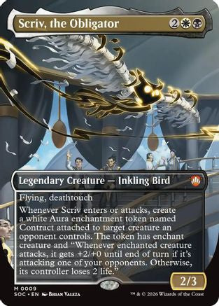 Scriv, the Obligator (Borderless)  [Commander: Secrets of Strixhaven]