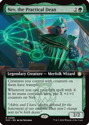 Nev, the Practical Dean (Extended Art)  [Commander: Secrets of Strixhaven]