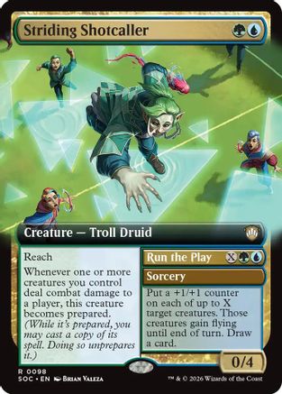 Striding Shotcaller (Extended Art)  [Commander: Secrets of Strixhaven]