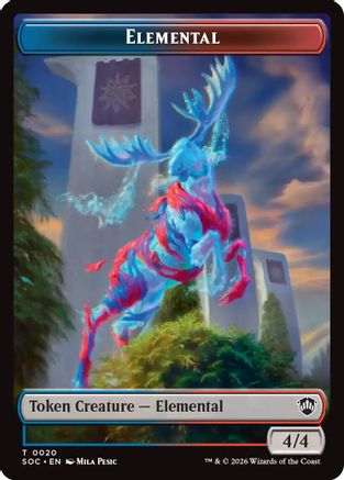 Elemental (0020) // Treasure Double-Sided Token  [Commander: Secrets of Strixhaven]