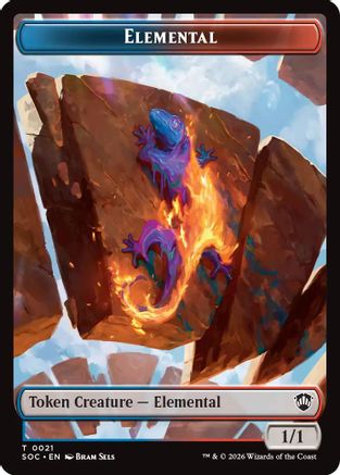 Elemental (0021) // Phyrexian Myr Double-Sided Token  [Commander: Secrets of Strixhaven]