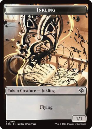 Inkling (0007) // Spirit (0011) Double-Sided Token  [Secrets of Strixhaven]